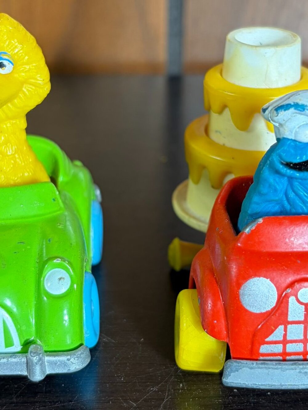 VTG Hasbro Sesame Street Diecast Car Lot Cookie Monster Big Bird 1980s